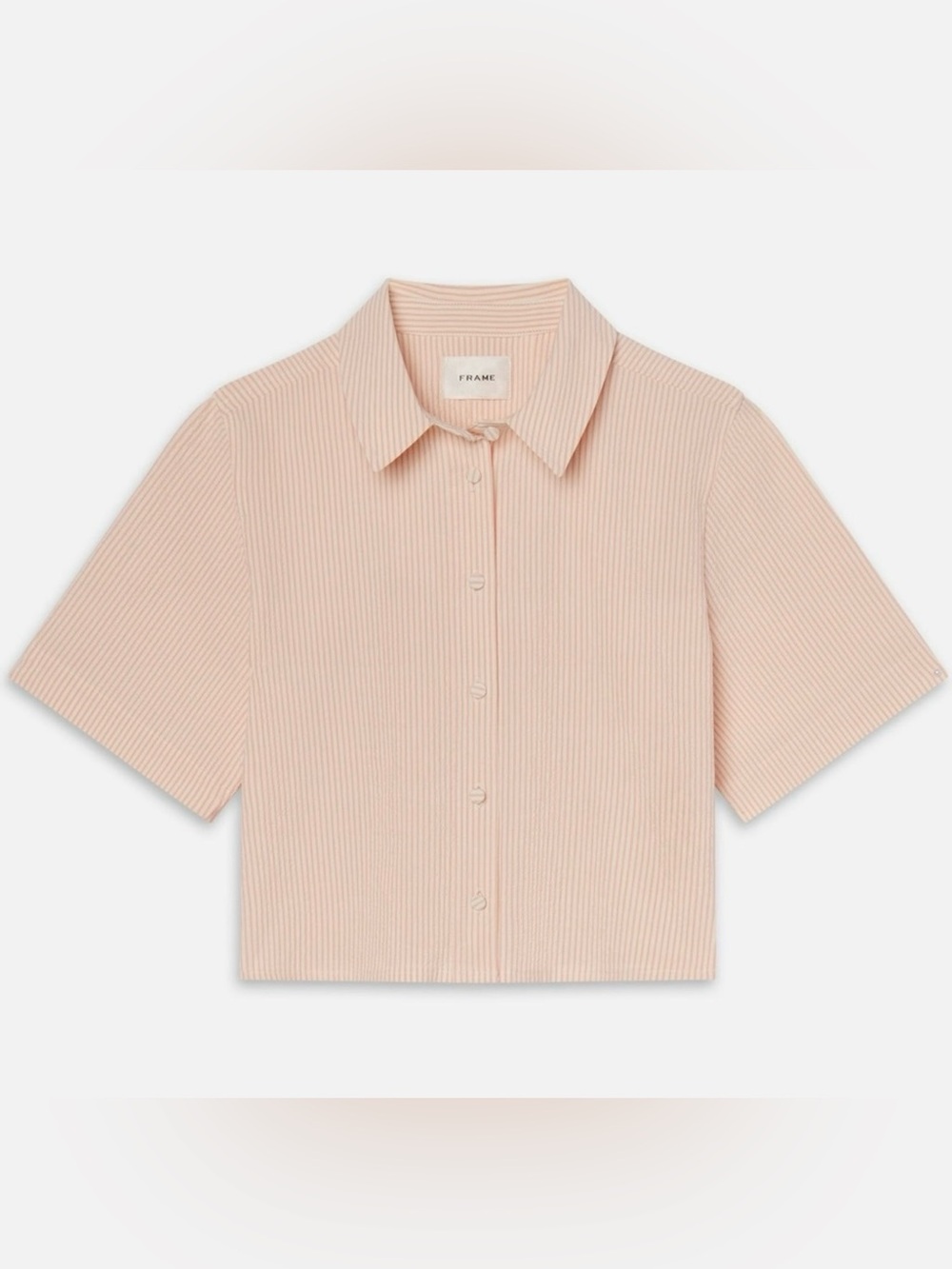 FRAME The Seersucker Crop Shirt in Azalea Multi- NWT